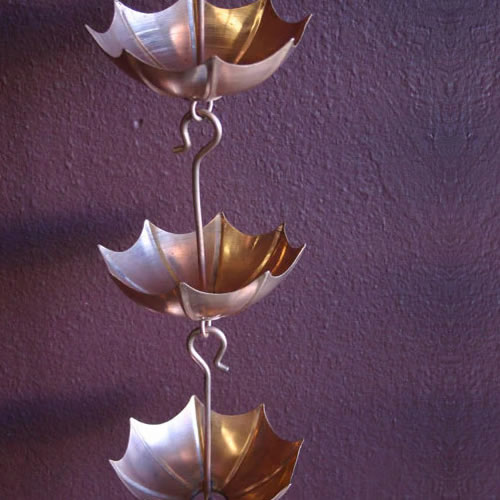 Pure Copper Umbrella Cups Rain Chain-yd-cu
