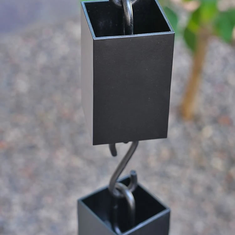 Square Black Rain Chain