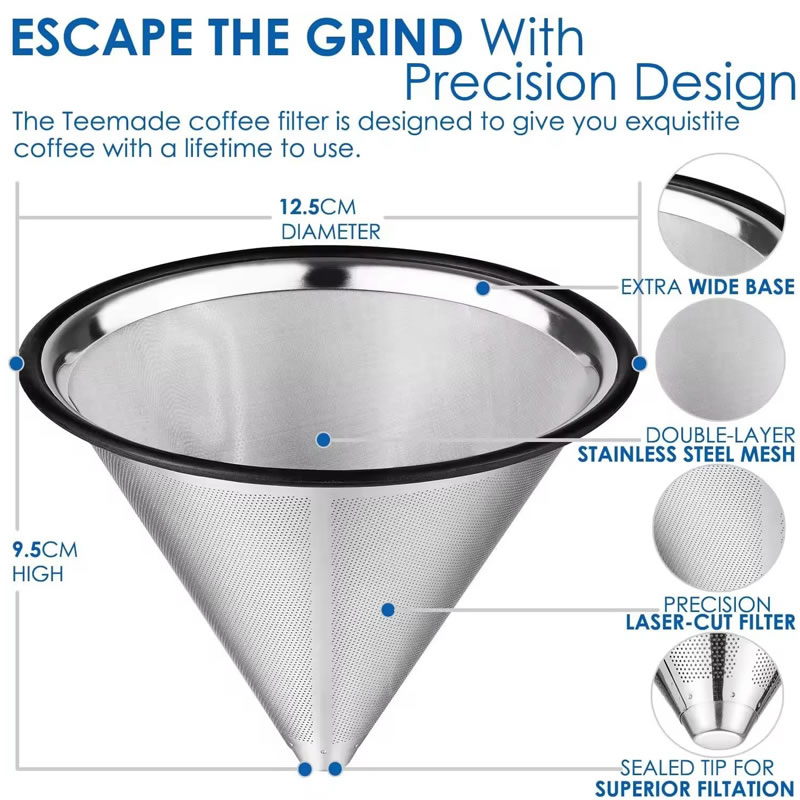 304 Stainless Steel Dutch Wire Mesh Cylindrical Cold Brew Coffee Filter(pic1) 304 Stainless Steel Dutch Wire Mesh Cylindrical Cold Brew Coffee Filter(pic1)